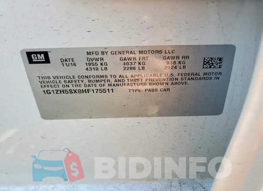 1G1ZH5SX8HF175511 Photo# 12