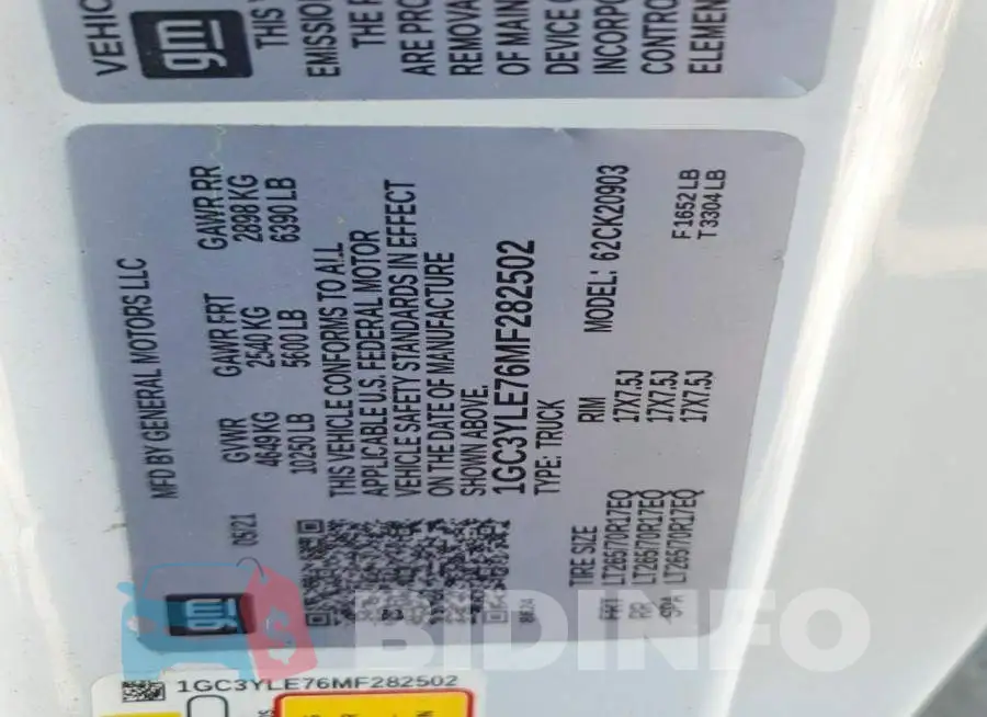 1GC3YLE76MF282502 Photo# 12