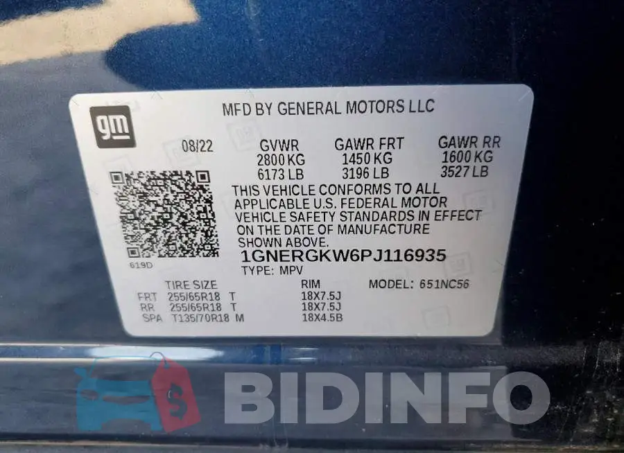 1GNERGKW6PJ116935 Photo# 14