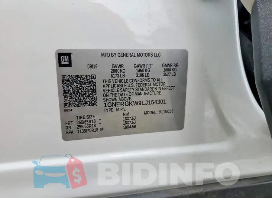 1GNERGKW9LJ154301 Photo# 12