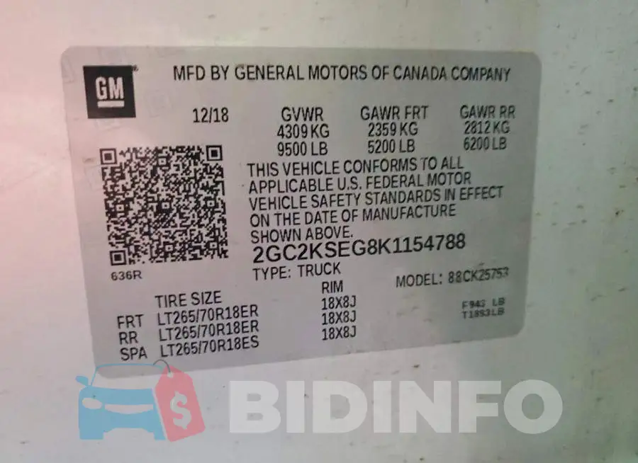 2GC2KSEG8K1154788 Photo# 13