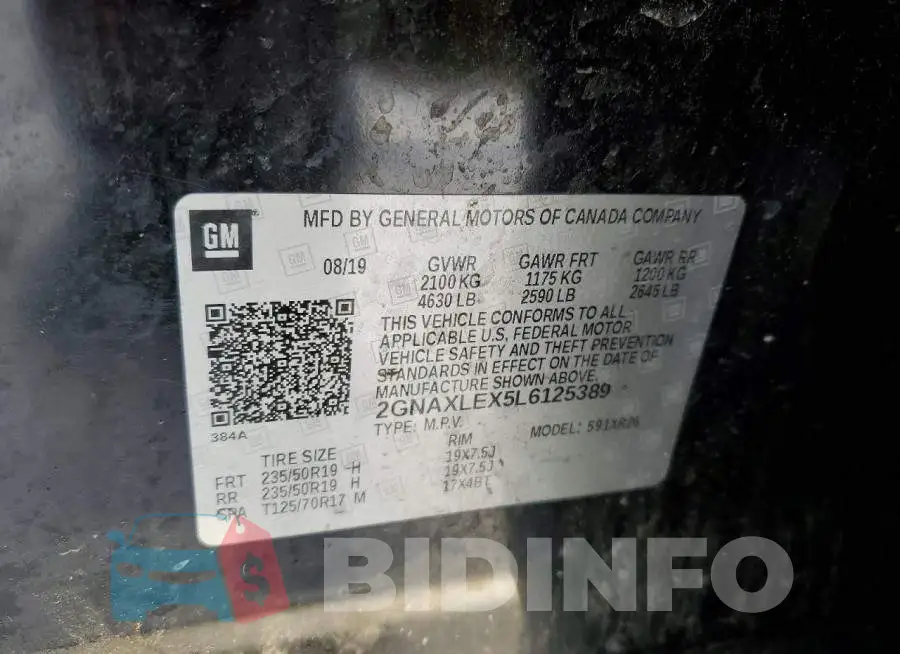 2GNAXLEX5L6125389 Photo# 13