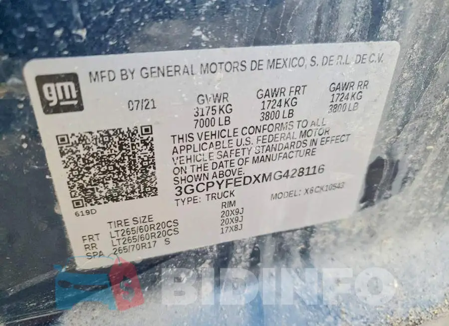 3GCPYFEDXMG428116 Photo# 13
