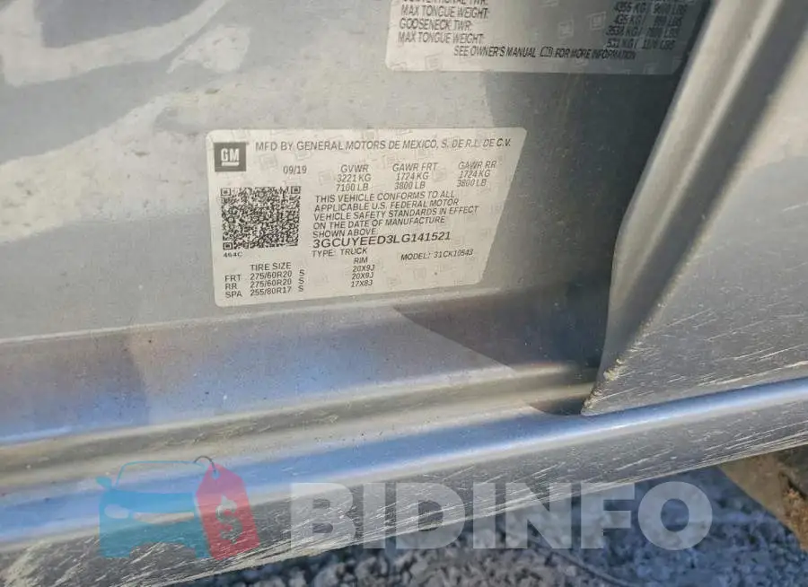 3GCUYEED3LG141521 Photo# 12