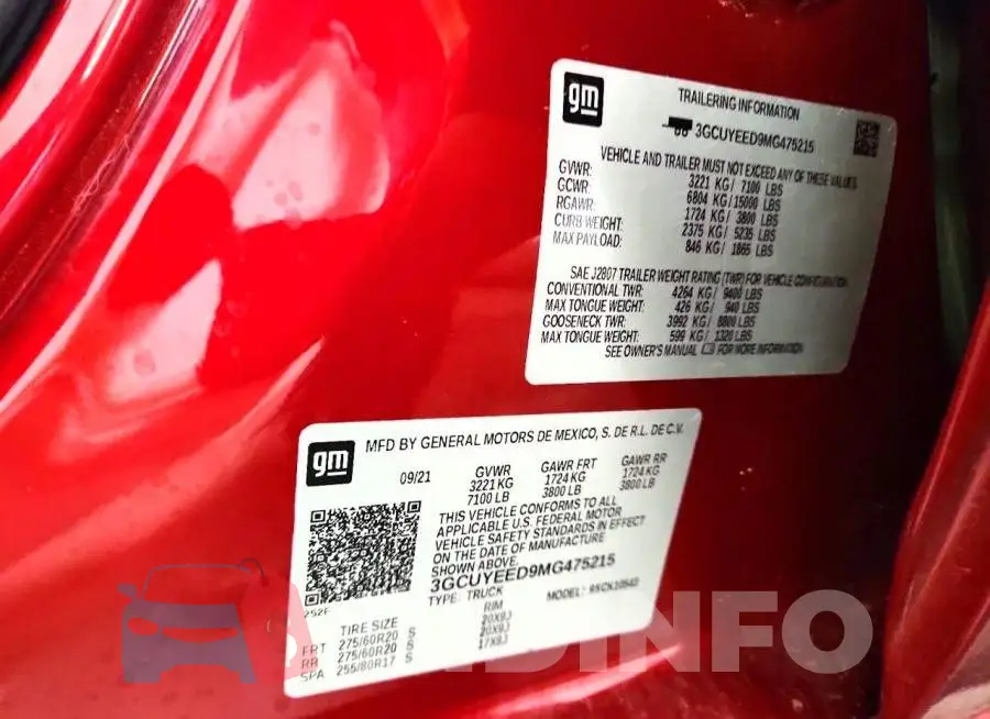 3GCUYEED9MG475215 Photo# 12