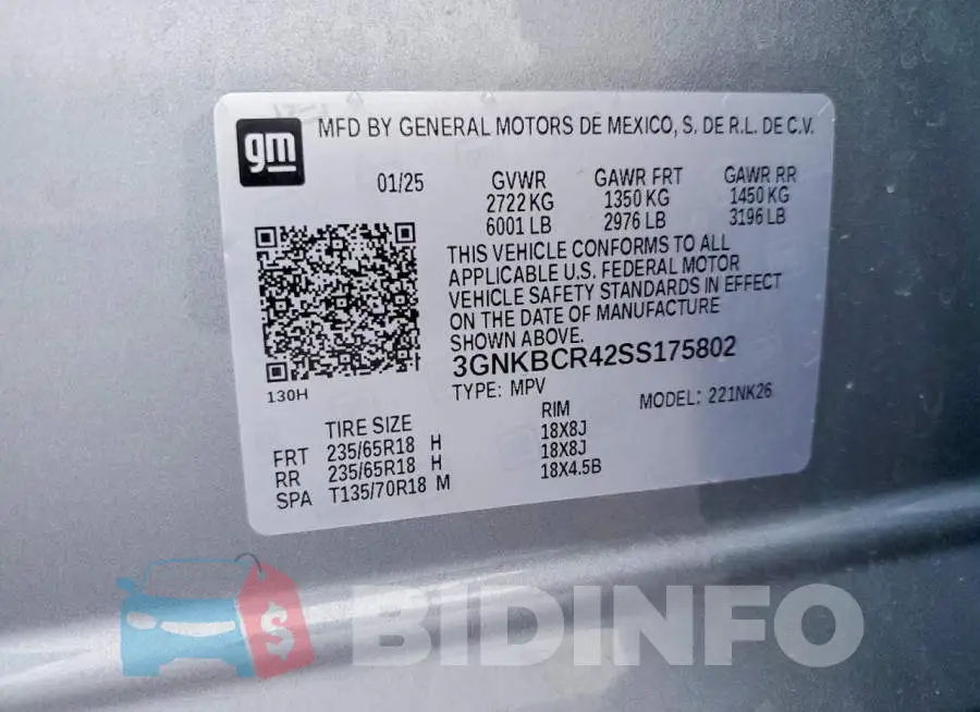 3GNKBCR42SS175802 Photo# 13