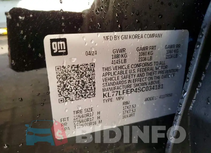 KL77LFEP4SC034181 Photo# 13