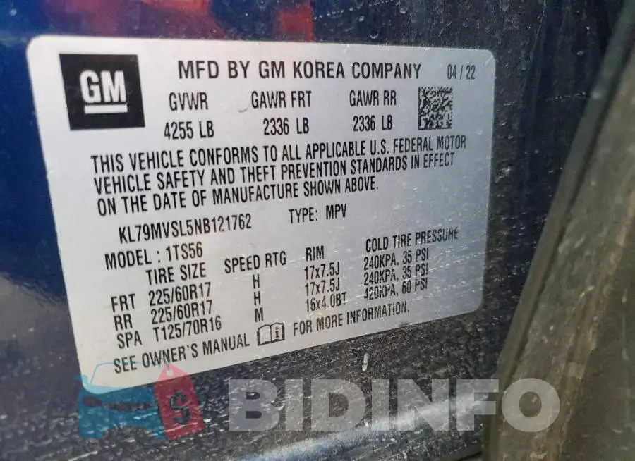 KL79MVSL5NB121762 Photo# 13