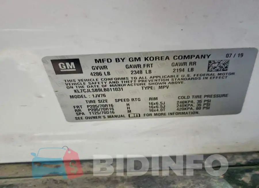 KL7CJLSB9LB011031 Photo# 13