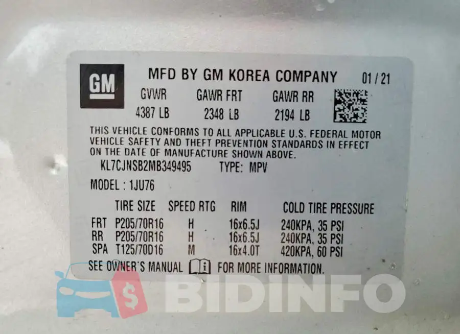 KL7CJNSB2MB349495 Photo# 13