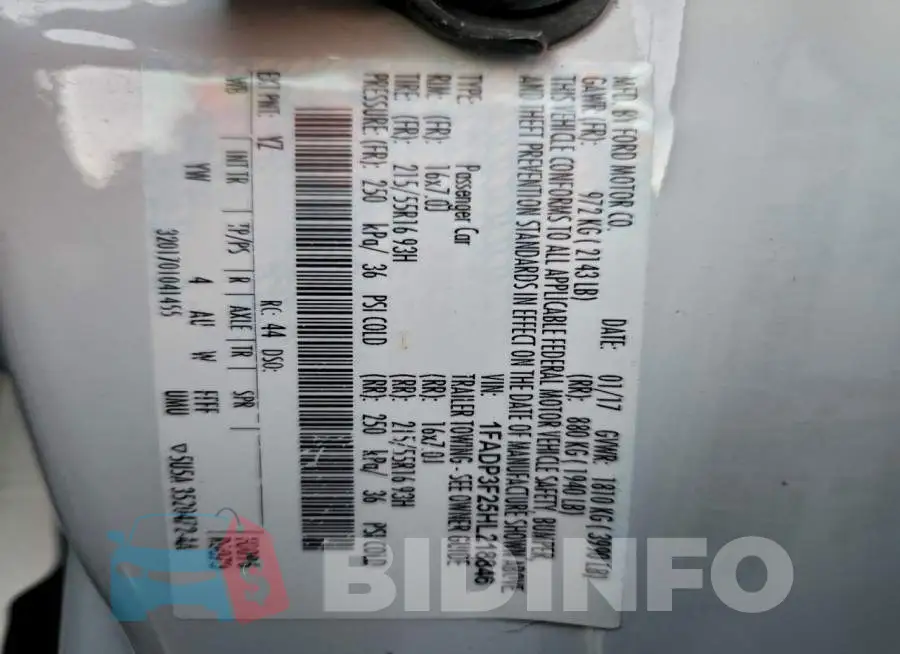 1FADP3F25HL218846 Photo# 12
