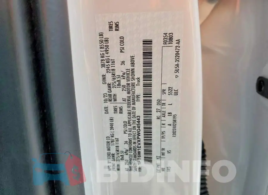 1FT6W1EVXPWG45443 Photo# 12