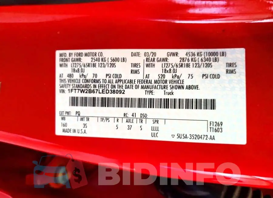 1FT7W2B67LED38092 Photo# 12