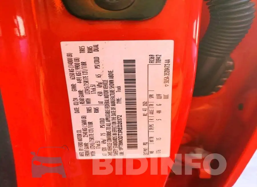 1FT8W3DT3RED20372 Photo# 12