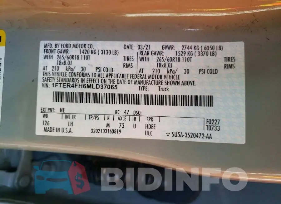 1FTER4FH6MLD37065 Photo# 12