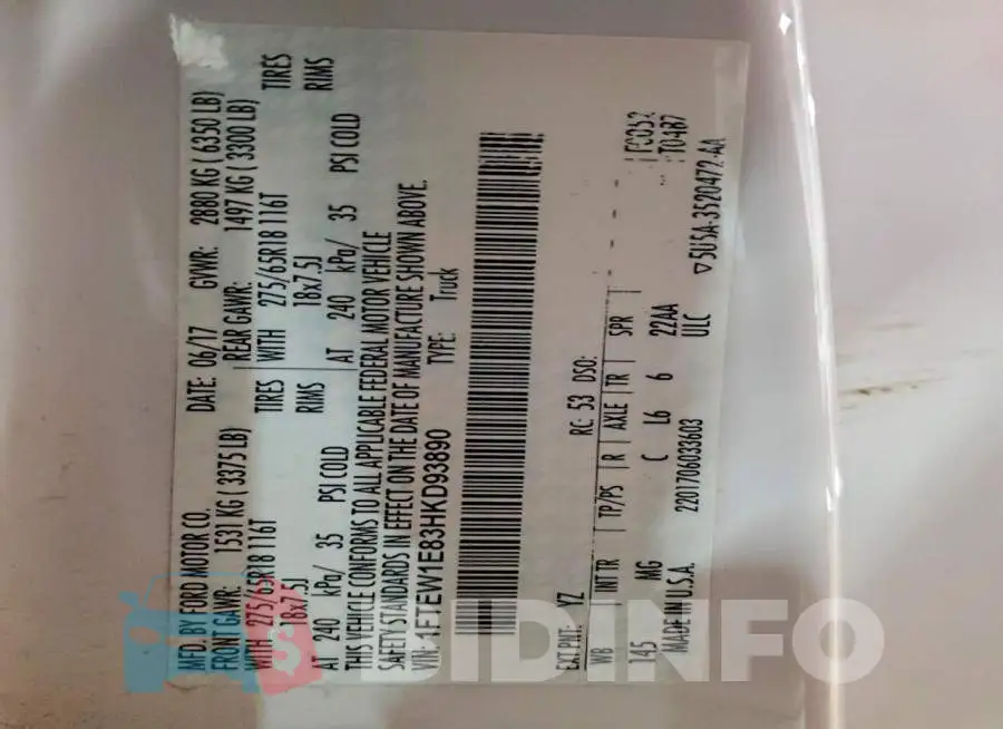 1FTEW1E83HKD93890 Photo# 12
