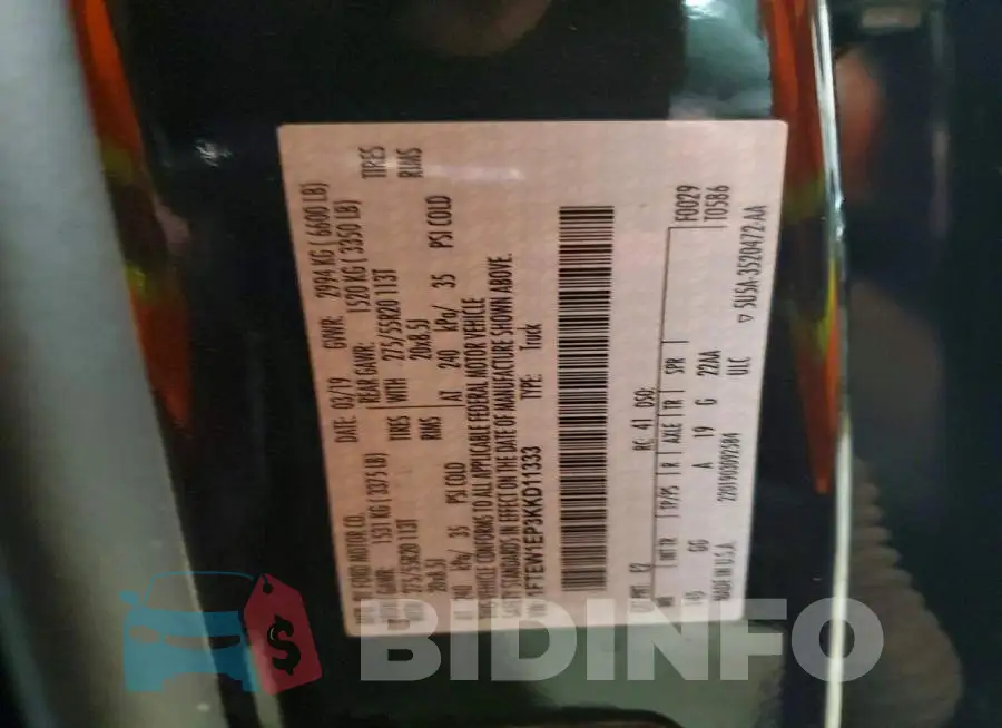 1FTEW1EP3KKD11333 Photo# 12