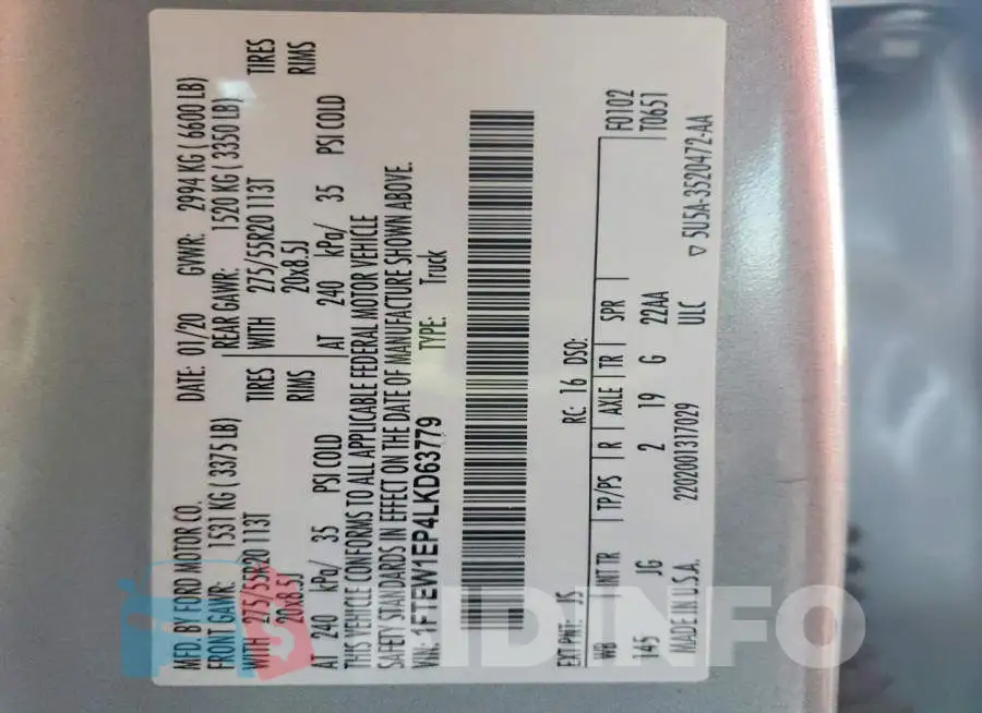 1FTEW1EP4LKD63779 Photo# 13