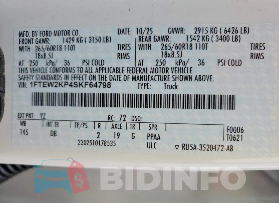 1FTEW2KP4SKF64798 Photo# 12