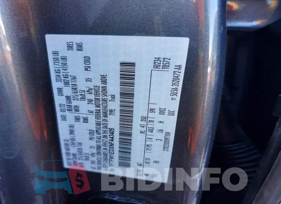 1FTFW1EDXNFA43405 Photo# 12
