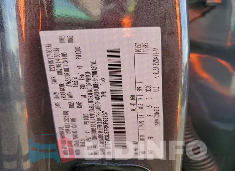 1FTFW3L87RKF63737 Photo# 12