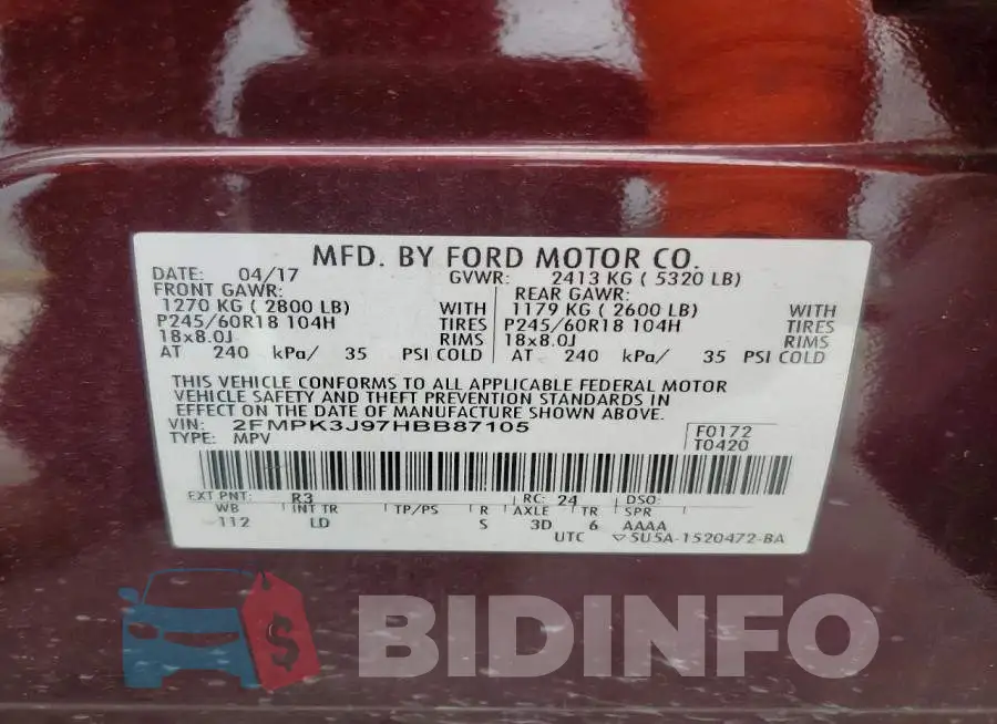 2FMPK3J97HBB87105 Photo# 13