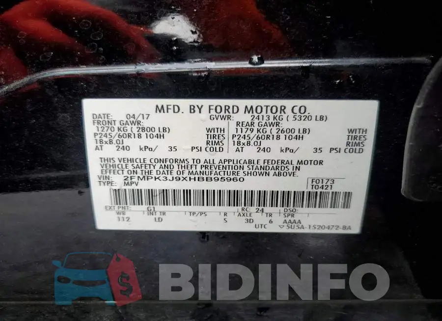 2FMPK3J9XHBB95960 Photo# 13