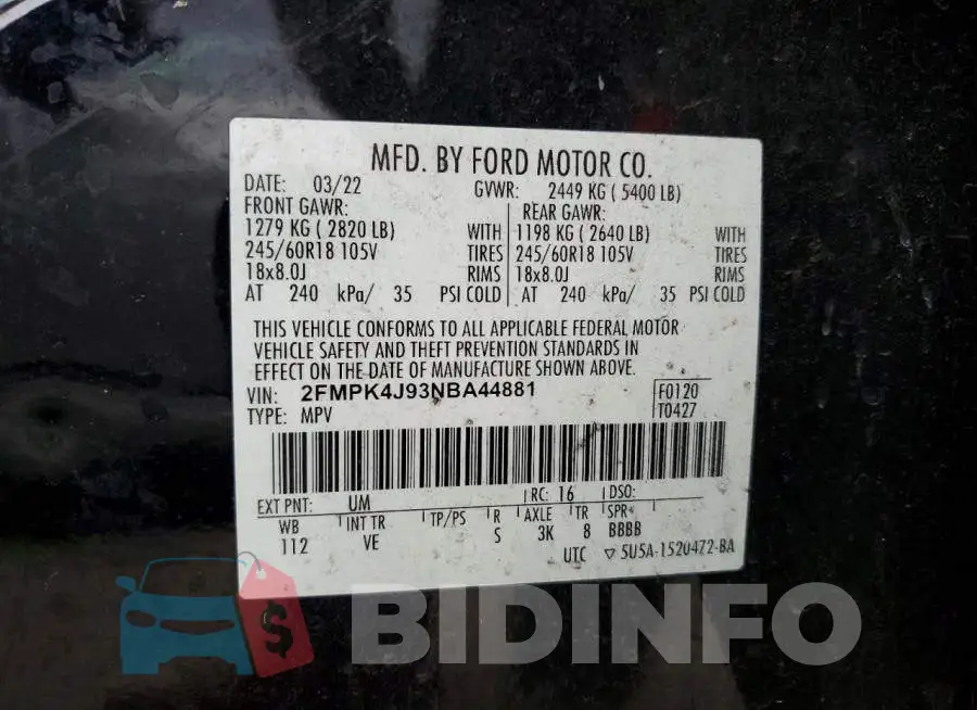 2FMPK4J93NBA44881 Photo# 13