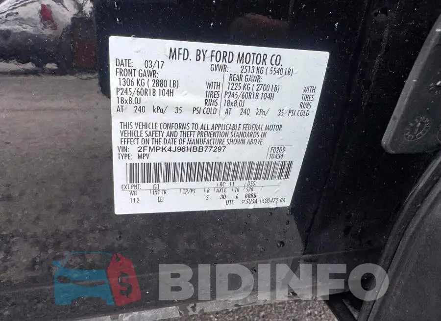 2FMPK4J96HBB77297 Photo# 12