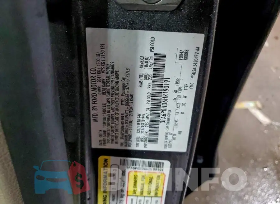 3FA6P0HD6HR190191 Photo# 12