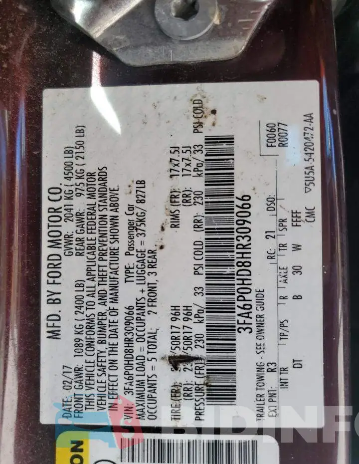 3FA6P0HD8HR309066 Photo# 12