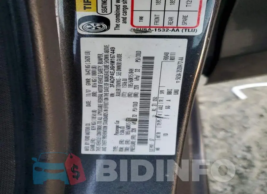 3FADP4EJ6HM167449 Photo# 12