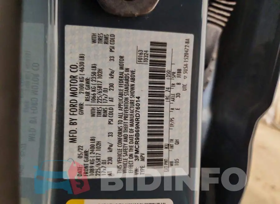 3FMCR9B69NRD76014 Photo# 13