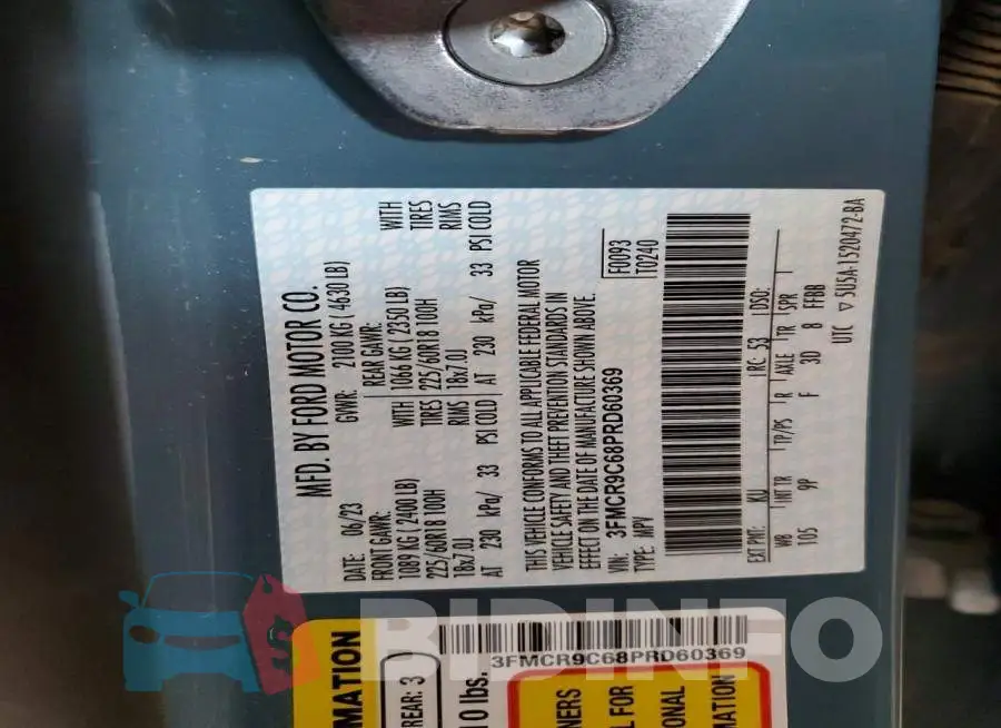 3FMCR9C68PRD60369 Photo# 13