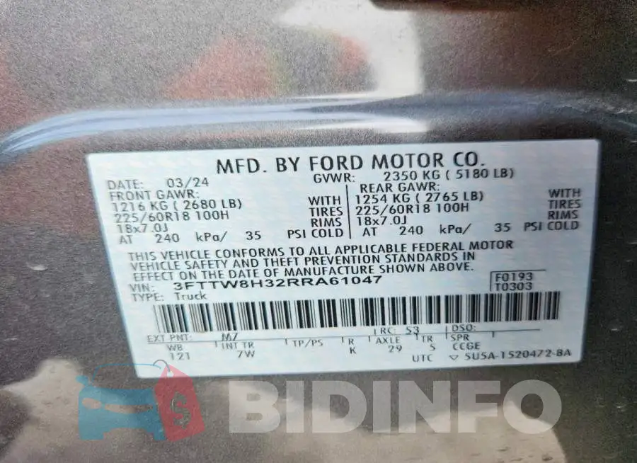 3FTTW8H32RRA61047 Photo# 12