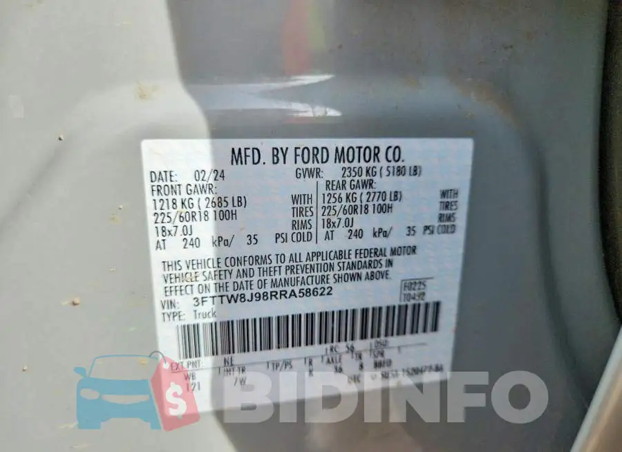 3FTTW8J98RRA58622 Photo# 13