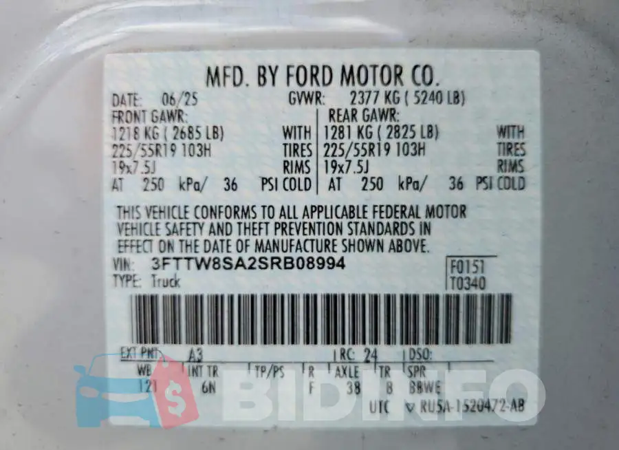 3FTTW8SA2SRB08994 Photo# 13