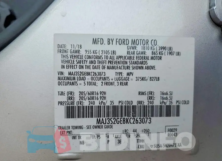 MAJ3S2GE8KC263073 Photo# 13