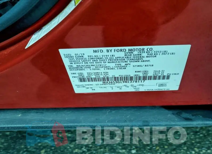 MAJ6S3GL9KC278117 Photo# 13