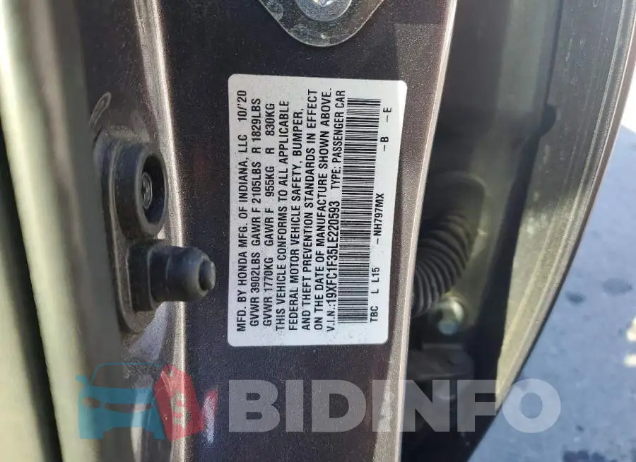 19XFC1F35LE220593 Photo# 13