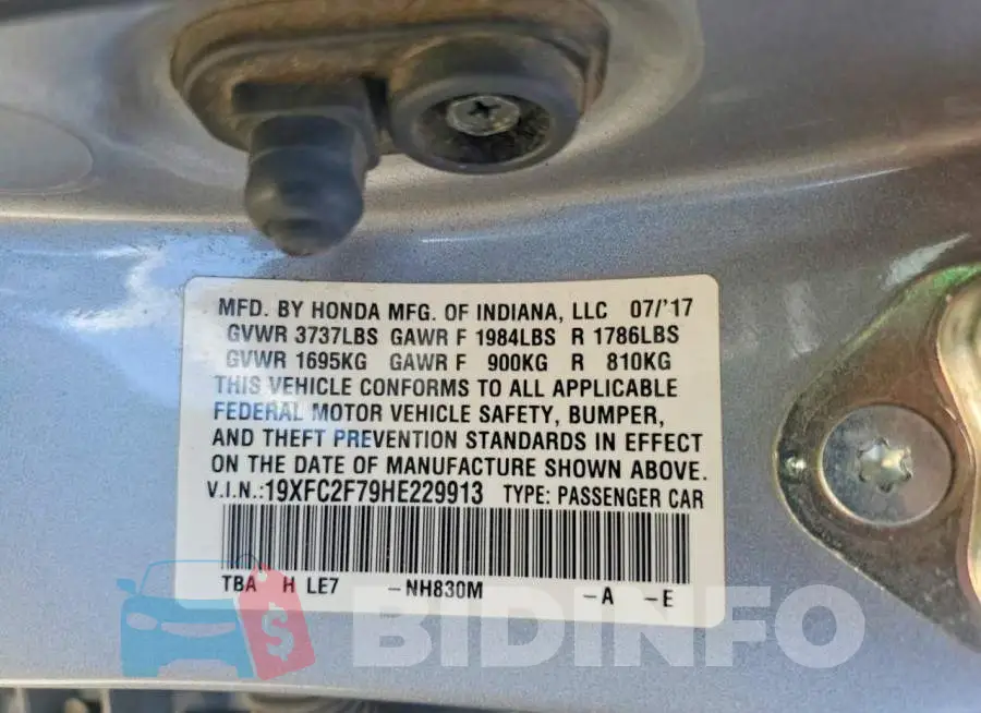 19XFC2F79HE229913 Photo# 12