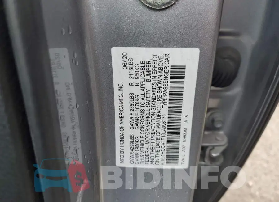 1HGCV1F18LA096173 Photo# 12