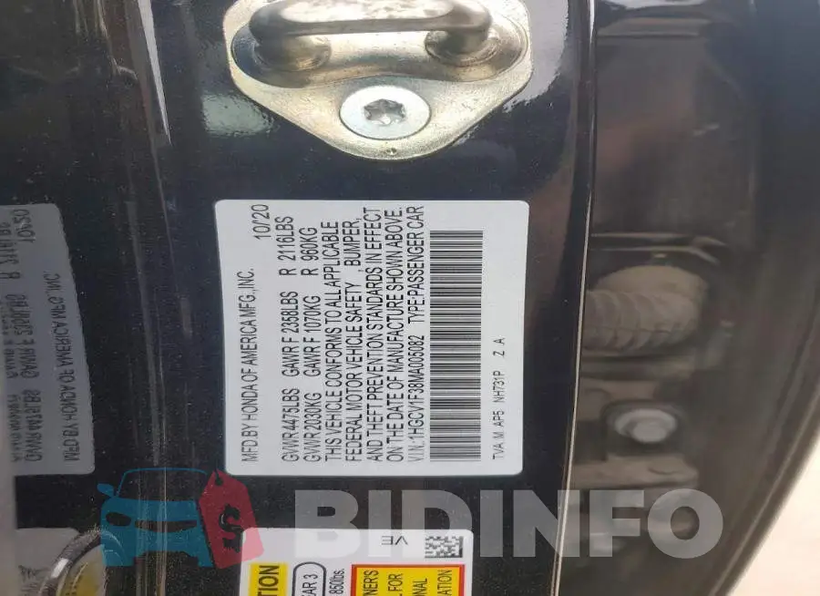 1HGCV1F38MA005082 Photo# 12