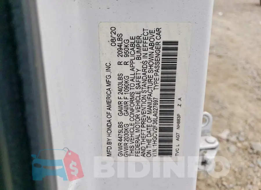 1HGCV2F36LA027697 Photo# 13