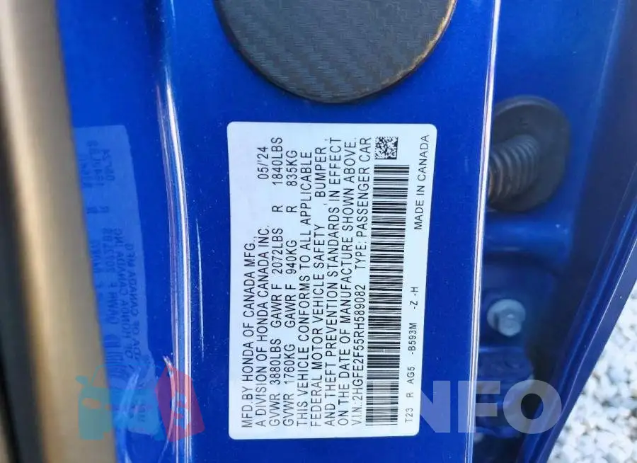 2HGFE2F55RH589082 Photo# 11