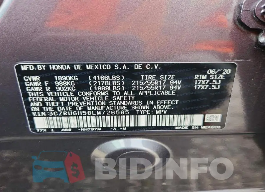 3CZRU6H58LM726585 Photo# 13