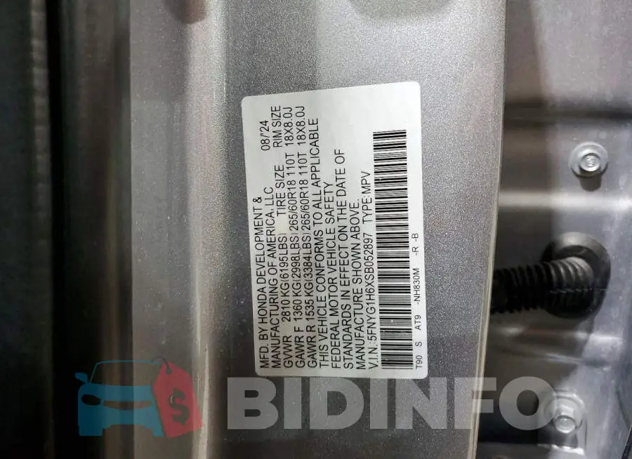 5FNYG1H6XSB052897 Photo# 13