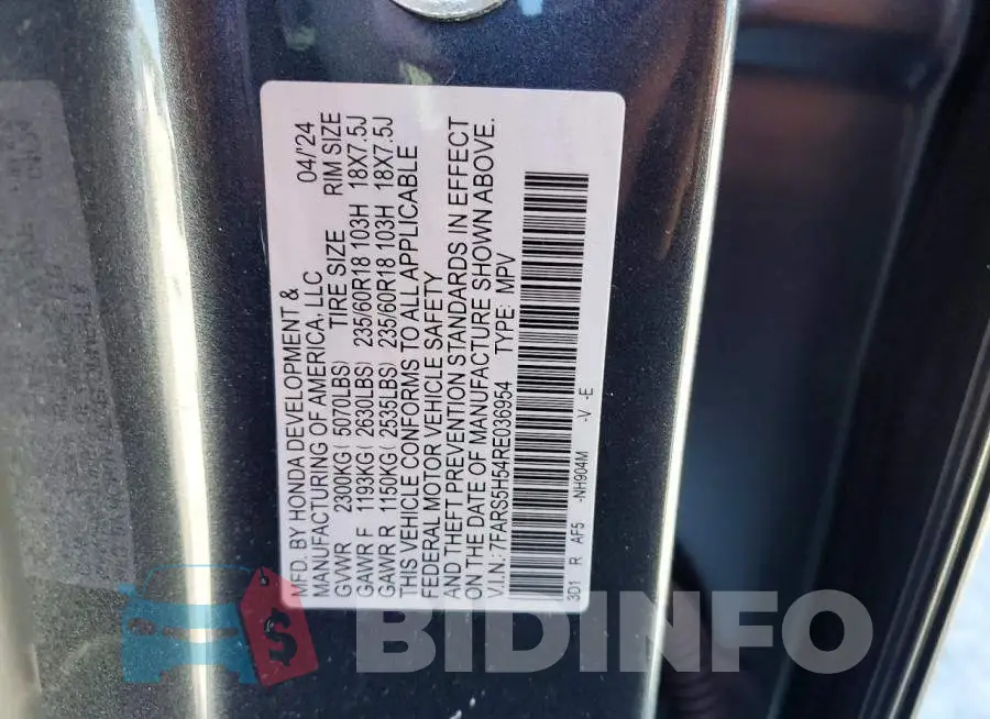 7FARS5H54RE036954 Photo# 13