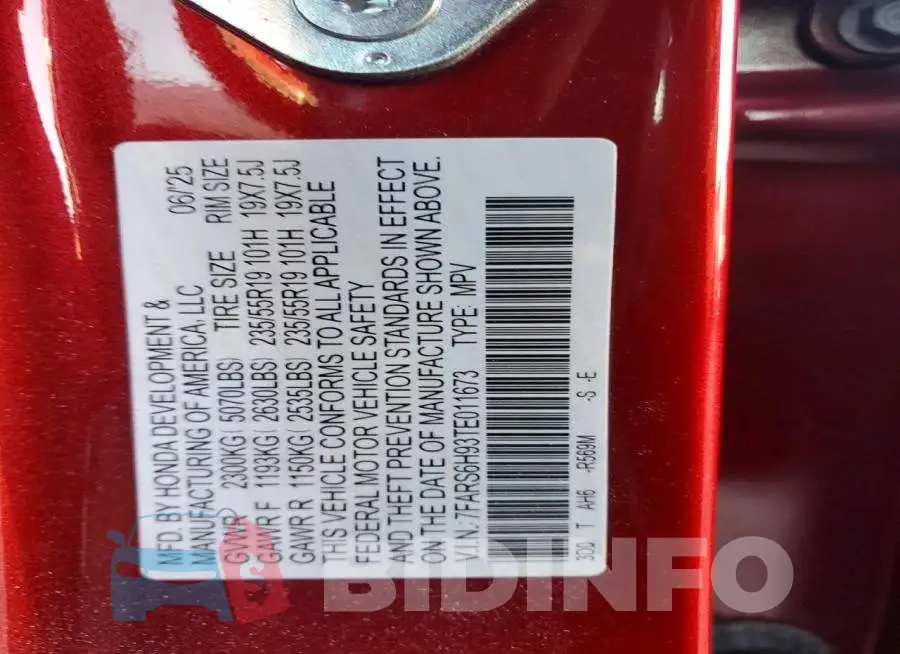 7FARS6H93TE011673 Photo# 12
