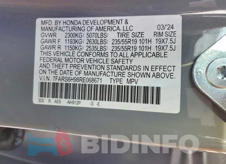 7FARS6H98RE068671 Photo# 13